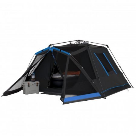 Ozark Trail 10' x 9 6-Person Instant Dark Rest Cabin Tent with LED Lighted Poles, 29.76 lbs