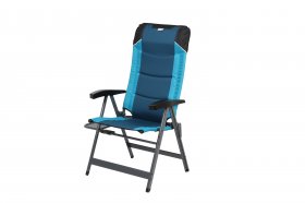 Ozark Trail Camping 5 Positions Chair with Side Table, Blue and Black, Adult