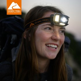 Ozark Trail 600 Lumen LED Wide View Headlamp with Hybid Power (Alkaline and Rechargeable Batteries)