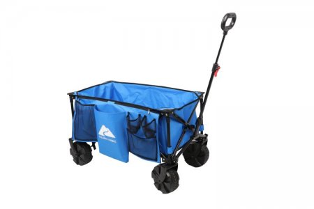 Ozark Trail Camping All-Terrain Folding Wagon with Oversized Wheels, Blue, 23in Height