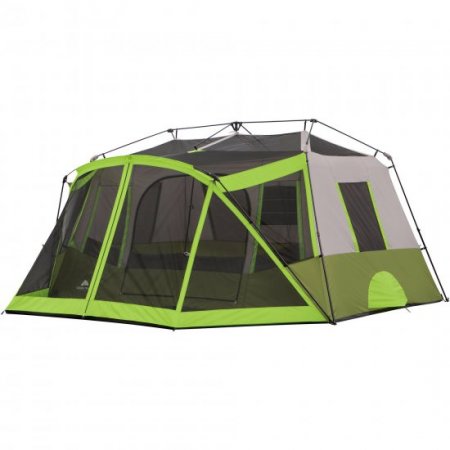 Ozark Trail 14' x 13.5' 9 Person 2 Room Instant Cabin Tent with Screen Room, 30.8 lbs