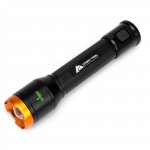 Ozark Trail 750 Lumens LED Hybrid Power Flashlight(4 AA Alkaline and Rechargeable Batteries), Black