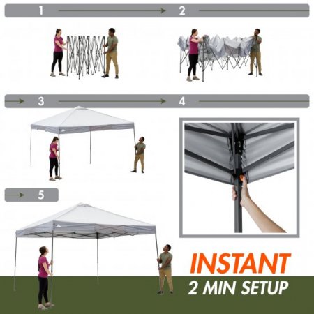 Ozark Trail 12' x 12' Instant Straight Leg Canopy for Camping-Gray