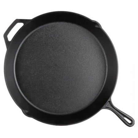 Ozark Trail Pre-seasoned 15" Cast Iron Skillet with Handle and Lips