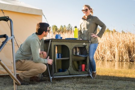 Ozark Trail Camping Table, Gray, 34.2"Wx19.6"Dx31.5"H