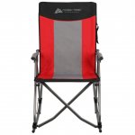 Ozark Trail Camping Rocking Chair, Red, 19lbs