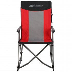 Ozark Trail Camping Rocking Chair, Red, 19lbs