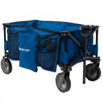 Ozark Trail Quad Fold Camping Wagon with Telescoping Handle, Blue