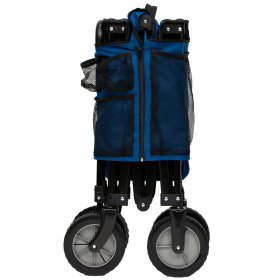 Ozark Trail Quad Fold Camping Wagon with Telescoping Handle, Blue