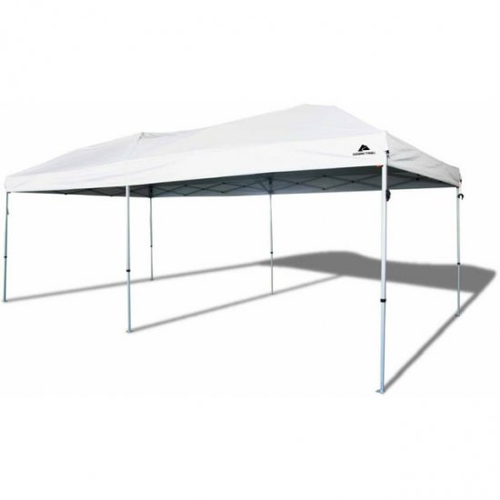 Ozark Trail 20\' x 10\' Straight Leg Outdoor Easy Pop-up Canopy, White