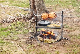 Ozark Trail Heavy Duty Adjustable Outdoor Camping Rotisserie Grill