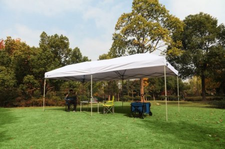 Ozark Trail 20' x 10' Straight Leg Outdoor Easy Pop-up Canopy, White