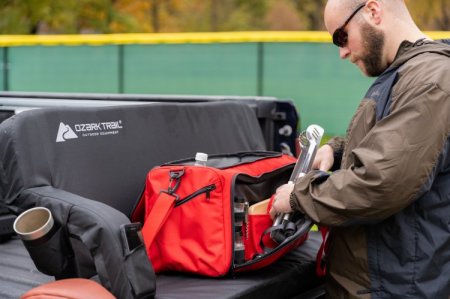 Ozark Trail Soft Sided Tailgate Cooler with Utensils, Red