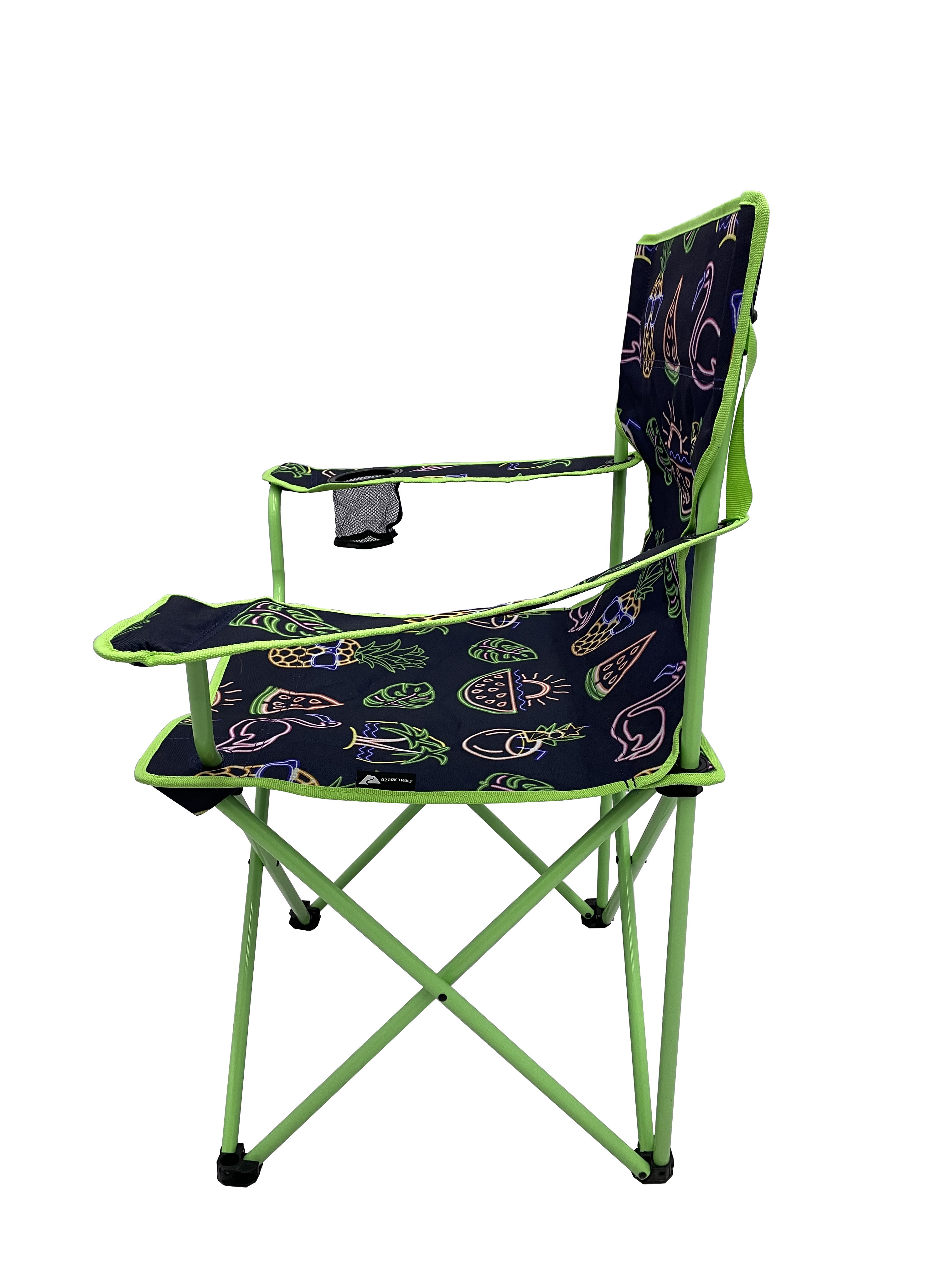 Ozark Trail Camping Chair, Neon Green and Blue