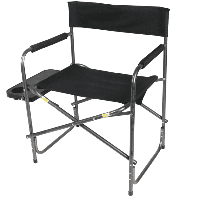 Ozark Trail Director\'s Chair with Side Table, Black, Outdoor